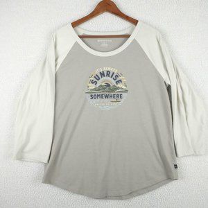 United By Blue T Shirt Mens Extra Large Gray White Long Sleeve Raglan Graphic